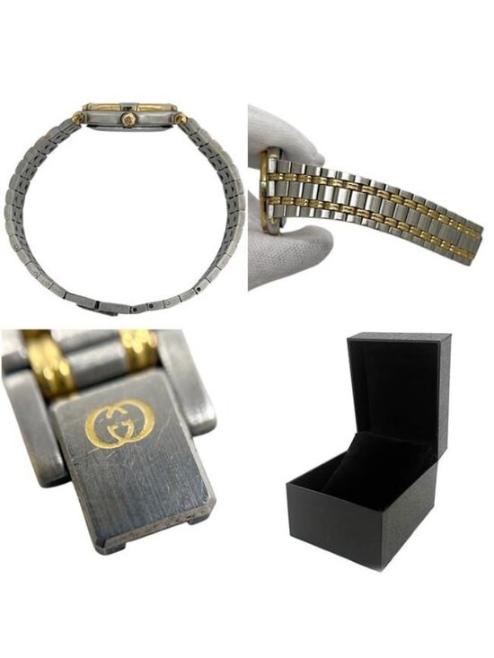 Gucci Watch SS Gray Silver Gold Quartz Date main image 6